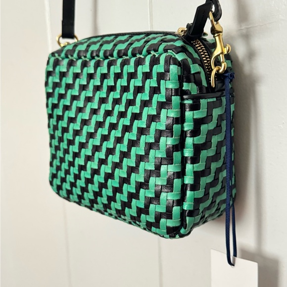 Clare V. Midi Sac Mint Opal/Black Zig Zag NWT - Picture 2 of 8